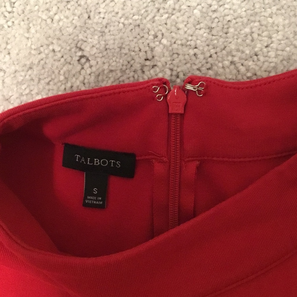 Talbots Red Button-Detail Dress - Picture 2 of 5